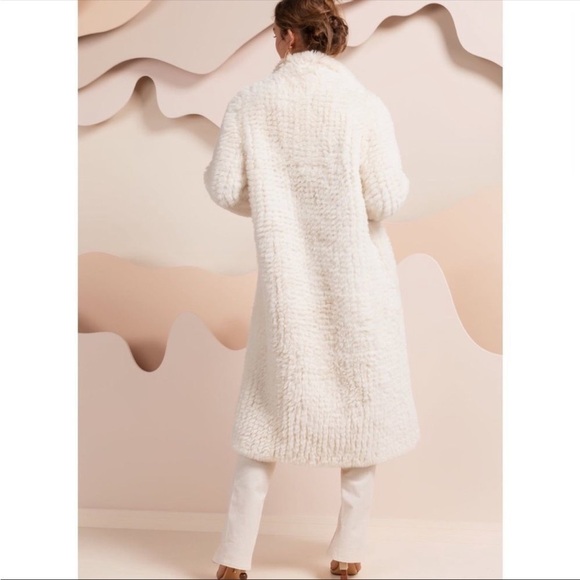 BUBISH LUXE Long Faux Fur Grey Coat Jacket US L - Picture 14 of 14